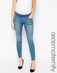 Укороченные джинсы скинни для беременных ASOS Maternity Ridley - Синий