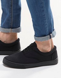 Черные кеды со шнуровкой ASOS