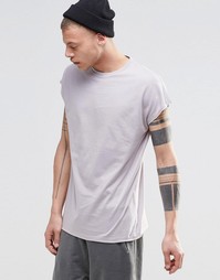 Серая майка в стиле oversize без рукавов ASOS - Бледно-сиреневый