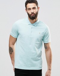 Голубая футболка-поло классического кроя с логотипом Farah
