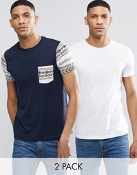 2 облегающих футболки (однотонная/с принтом) ASOS - СКИДКА 15%