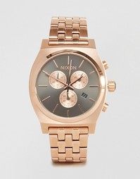 Часы с хронографом из розового золота Nixon Time Teller - Золотой