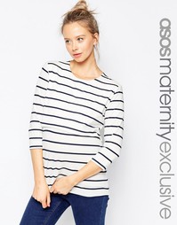 Футболка в бретонскую полоску для кормящих мам ASOS Maternity NURSING