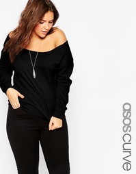 Cвитшот с приспущенными плечами ASOS CURVE - Черный