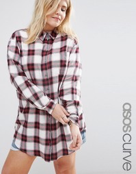 Рубашка бойфренда в клетку ASOS CURVE - Мульти