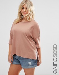 Oversize-топ прямого кроя ASOS CURVE - Розовый