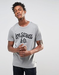 Серая футболка с флокированным логотипом Levi's - Серый Levi's®