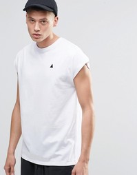 Oversize-футболка без рукавов с логотипом ASOS - Белый