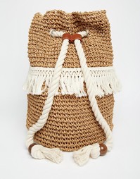 Соломенный пляжный рюкзак ASOS - Мульти