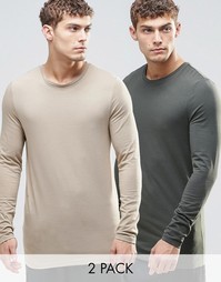 2 удлиненных лонгслива ASOS - СКИДКА 20% - Мульти