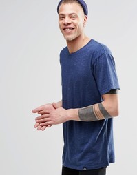 Темно-синяя меланжевая футболка в полоску Cheap Monday