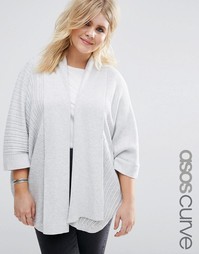 Кардиган в рубчик ASOS CURVE - Бледно-серый