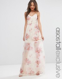 Платье макси с цветочным принтом ASOS TALL SALON - Мульти