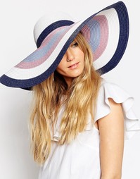 Соломенная шляпа в стиле oversize в пастельную полоску ASOS - Мульти