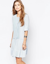 Чайное платье с плиссировкой спереди Deby Debo Odelia - Синий