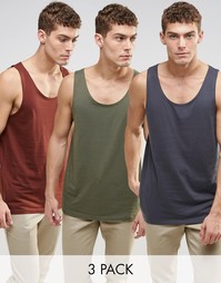 Комплект из 3 расклешенных маек ASOS - скидка 22%