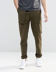 Строгие брюки слим цвета хаки с карманами спереди ASOS - Хаки