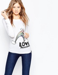 Лонгслив Love Moschino Rainbow - Белый 1