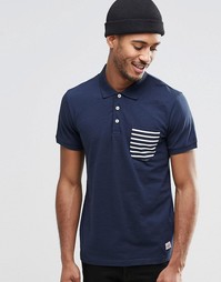 Футболка-поло с контрастным карманом в полоску Jack &amp; Jones