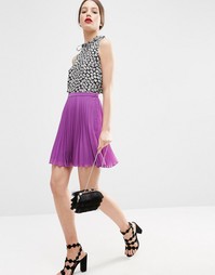 Плиссированная мини-юбка ASOS - Фиолетовый