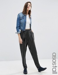 Трикотажные брюки‑галифе в монохромную полоску ASOS TALL