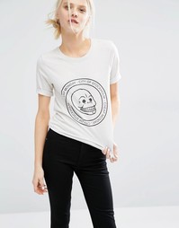 Футболка с логотипом Cheap Monday - Light beige