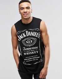 Футболка без рукавов с принтом Jack Daniels ASOS - Черный