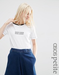 Футболка с принтом Cookin Good Lookin ASOS PETITE - Серый меланж