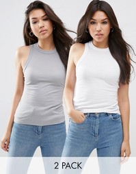Набор из 2 маек в рубчик ASOS The Fancy - Скидка 10%