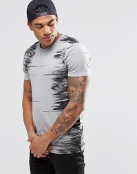 Облегающая футболка с принтом ASOS - Серый