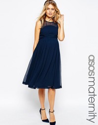 Платье миди для беременных с оборкой ASOS Maternity WEDDING