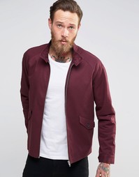 Бордовая куртка Харрингтон с воротником-трубой ASOS - Burgundy