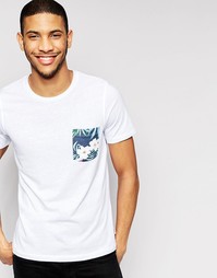 Футболка с контрастным цветочным принтом на кармане Jack &amp; Jones