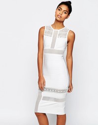 Бандажное платье‑футляр с кружевом ASOS SCULPT Premium - Белый
