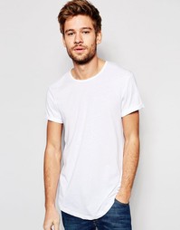 Длинная меланжевая футболка Esprit - Белый