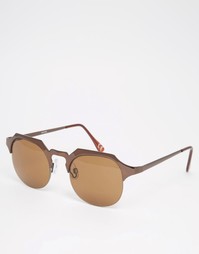 Шестиугольные солнцезащитные очки в стиле ретро в блестящей золотой оп Asos