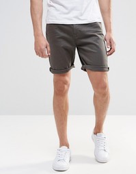 Джинсовые шорты слим темного цвета хаки ASOS - Forest night