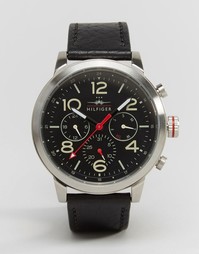 Часы-хронограф с черным кожаным ремешком Tommy Hilfiger Jake 1791232