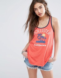 Майка-борцовка с логотипом Hollister - Красный cc500