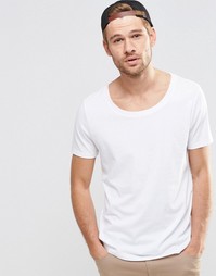 Футболка с глубоким вырезом ASOS - Белый