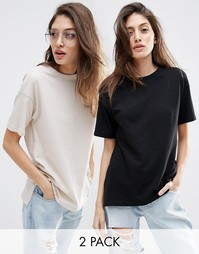 Набор из 2 свободных футболок ASOS, скидка 10%