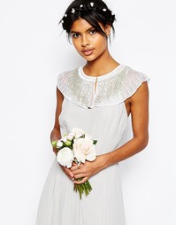Кейп с бахромой из бисера ASOS WEDDING - Белый