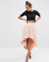 Юбка для выпускного асимметричной длины ASOS Premium - Телесный