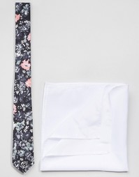 Набор с галстуком и платком для нагрудного кармана ASOS, СКИДКА 17%