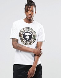 Базовая футболка с зеленым камуфляжным принтом AAPE By A Bathing Ape