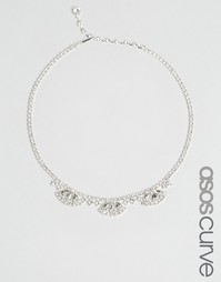 Ожерелье-чокер с камнями ASOS CURVE Bridal - Crystal