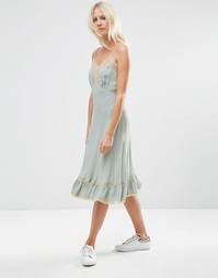Платье с кружевными вставками ASOS Premium - Синий