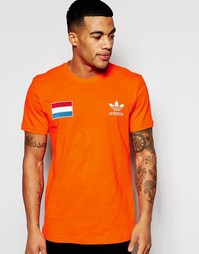 Футболка с голландским флагом adidas Originals AJ8031 - Оранжевый