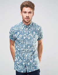 Рубашка с короткими рукавами и цветочным принтом Selected Homme