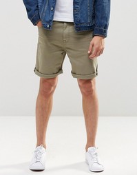 Светло-зеленые джинсовые шорты слим ASOS - Sea spray